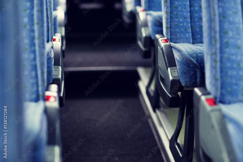 Fototapeta premium travel bus interior and seats