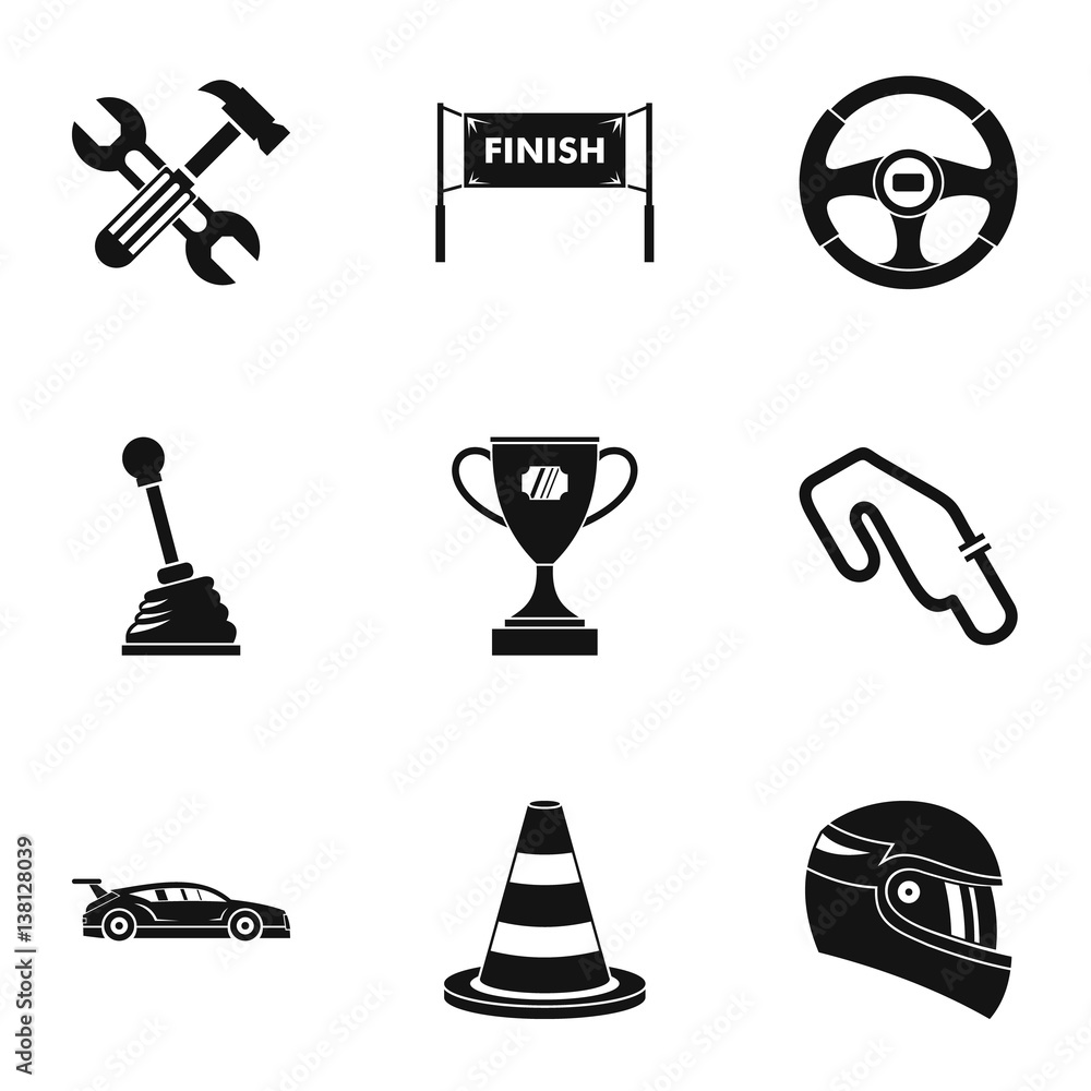 Race icons set, simple style Race icons set, simple style