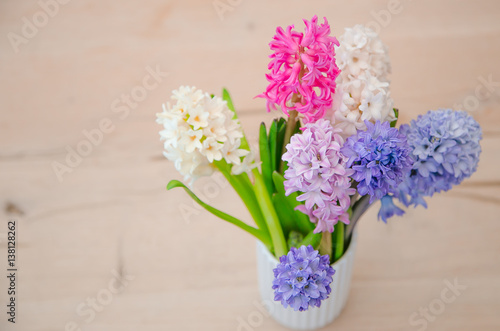 Wallpaper Mural Hyacinth flower on wood background Torontodigital.ca