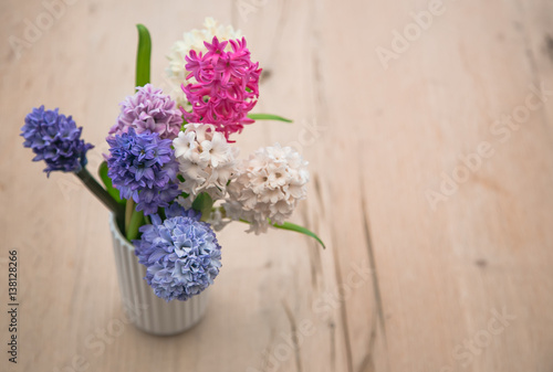 Wallpaper Mural Hyacinth flower on wood background Torontodigital.ca