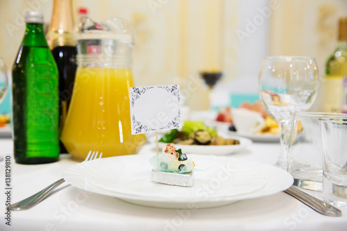 Served table in restaurant
