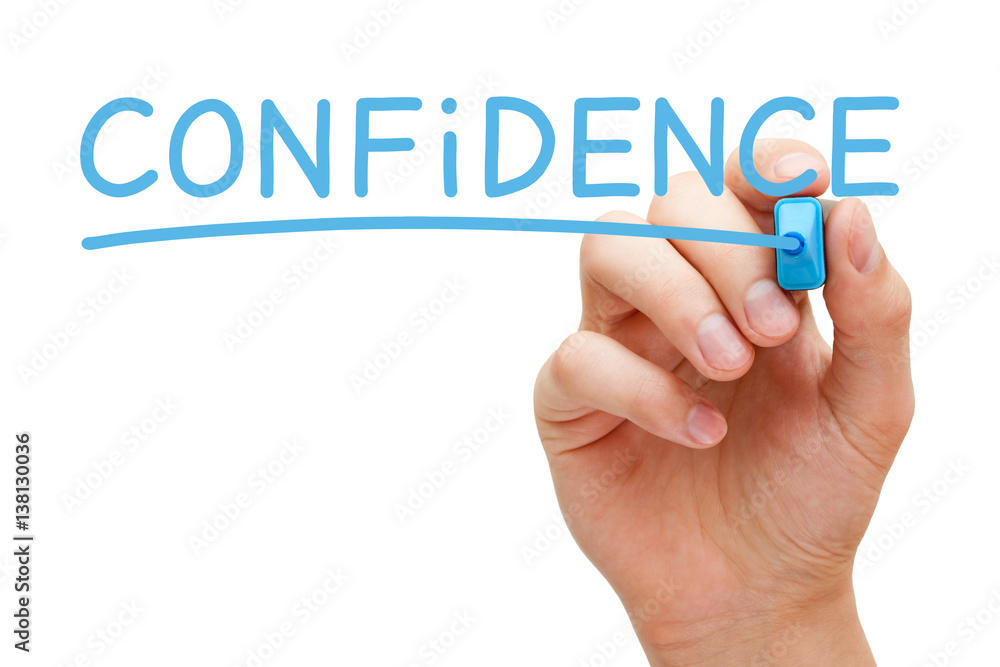 Confidence Handwritten With Blue Marker Confidence Handwritten With Blue Marker