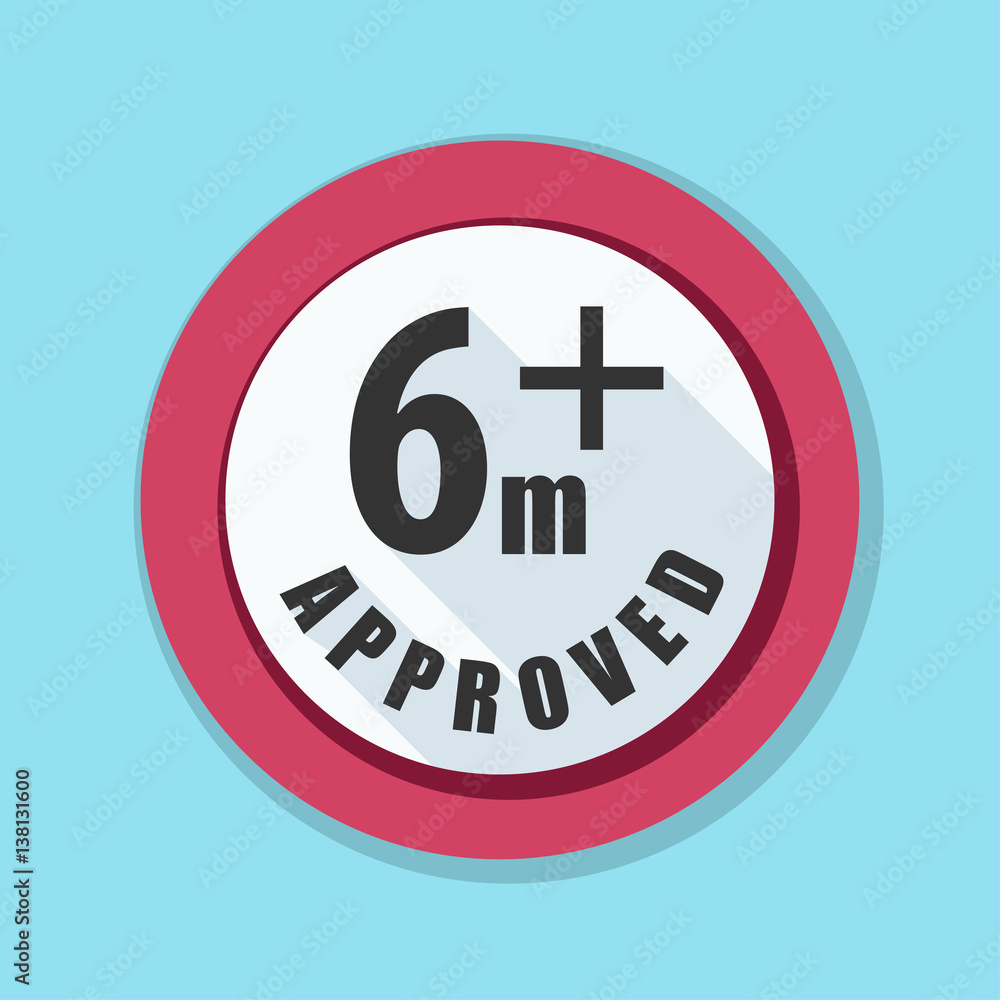 Six month baby Approved sign Illustration Six month baby Approved sign Illustration