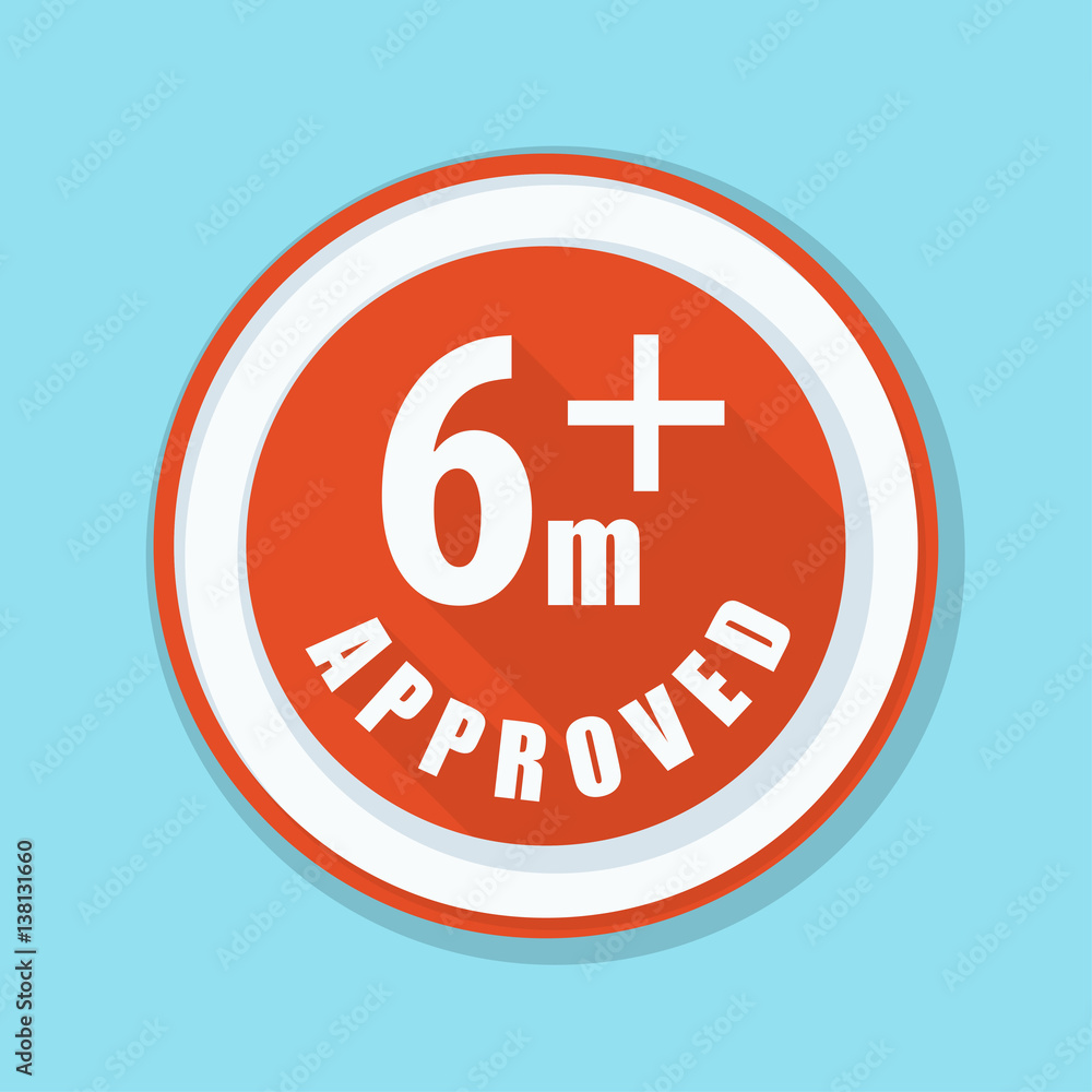 Six month baby Approved sign Illustration Six month baby Approved sign Illustration