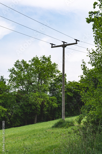 electricity pylon in the nature