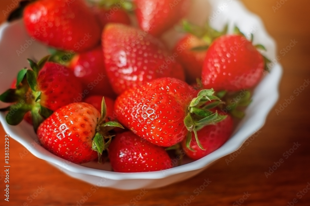 Fresh red strawberry on the plate. Fresh red strawberry on the plate.