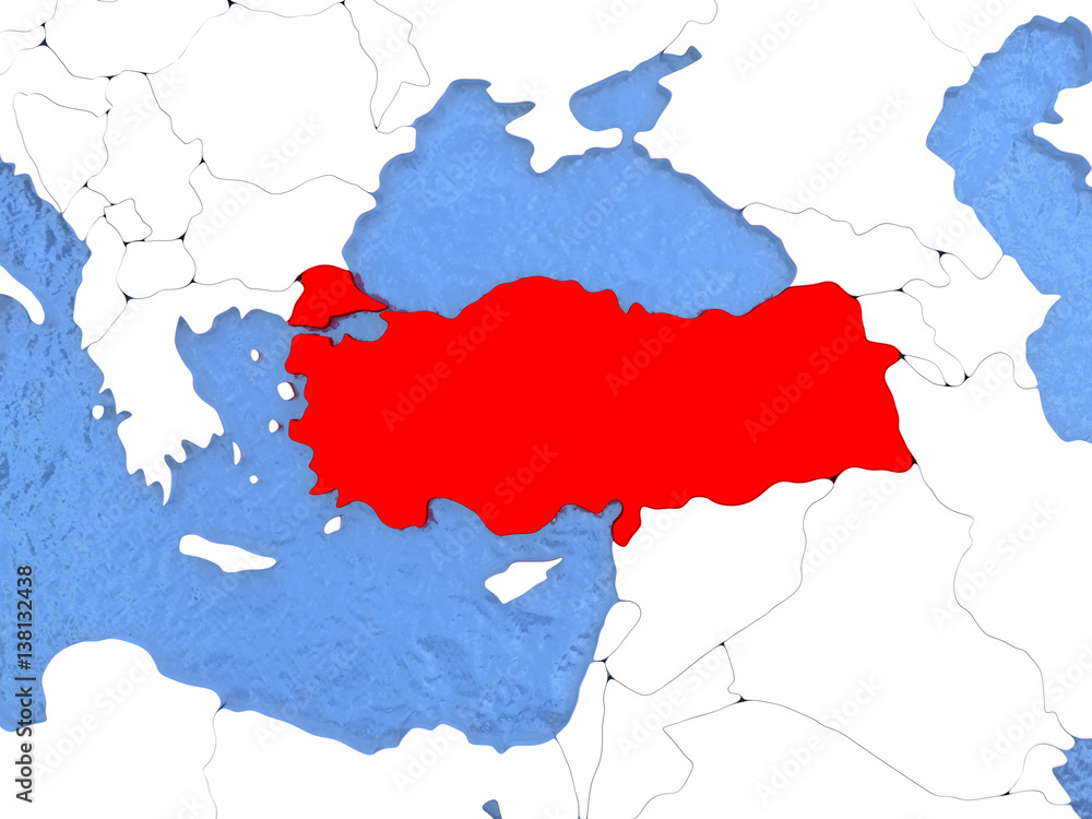 Obraz premium Turkey on globe