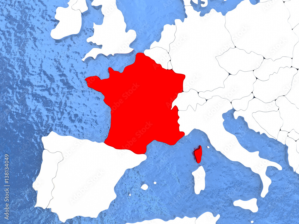 Fototapeta premium France on globe