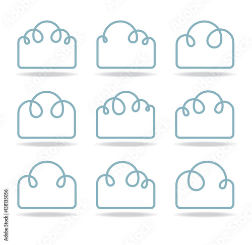 Clouds set vector icons.
