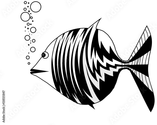 Fisch bläst Luftblasen