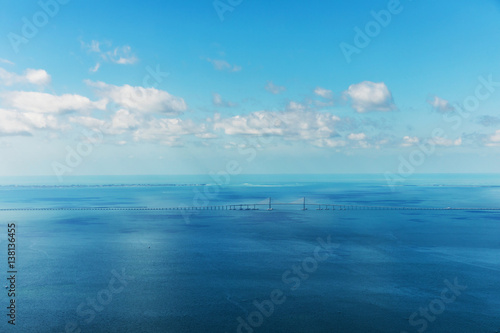 Aerial view on The Bob Graham Sunshine Skyway Bridge, Florida