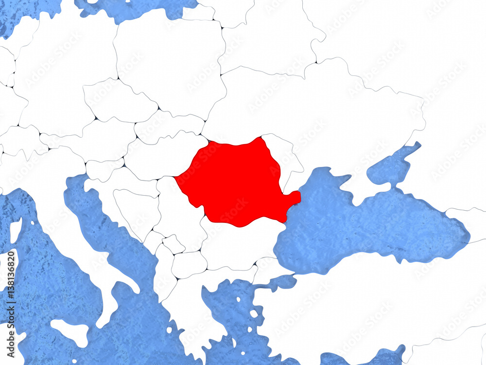 Fototapeta premium Romania on globe
