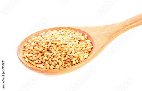 Flax seeds isolated on white background