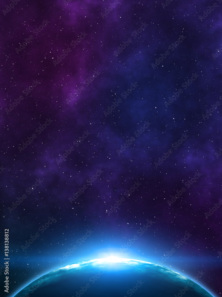 Fototapeta premium Space background. 3D rendering