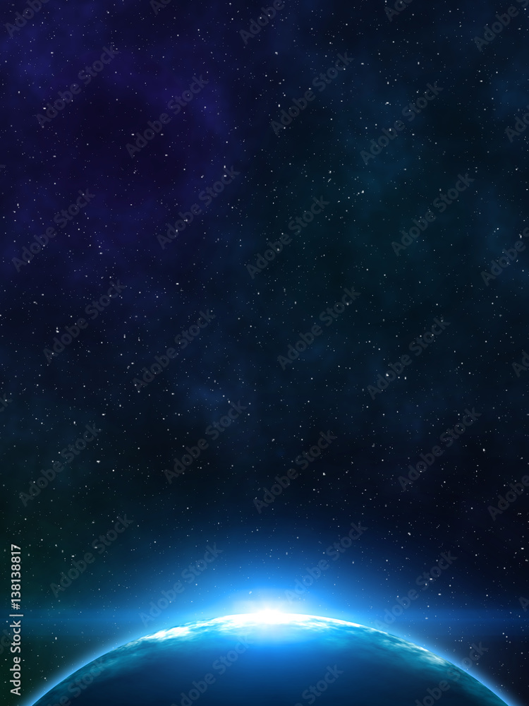 Space background. 3D rendering