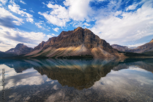 Morning Glass, Breathtaking morning reflections on Bow Lake in Banff National Park
