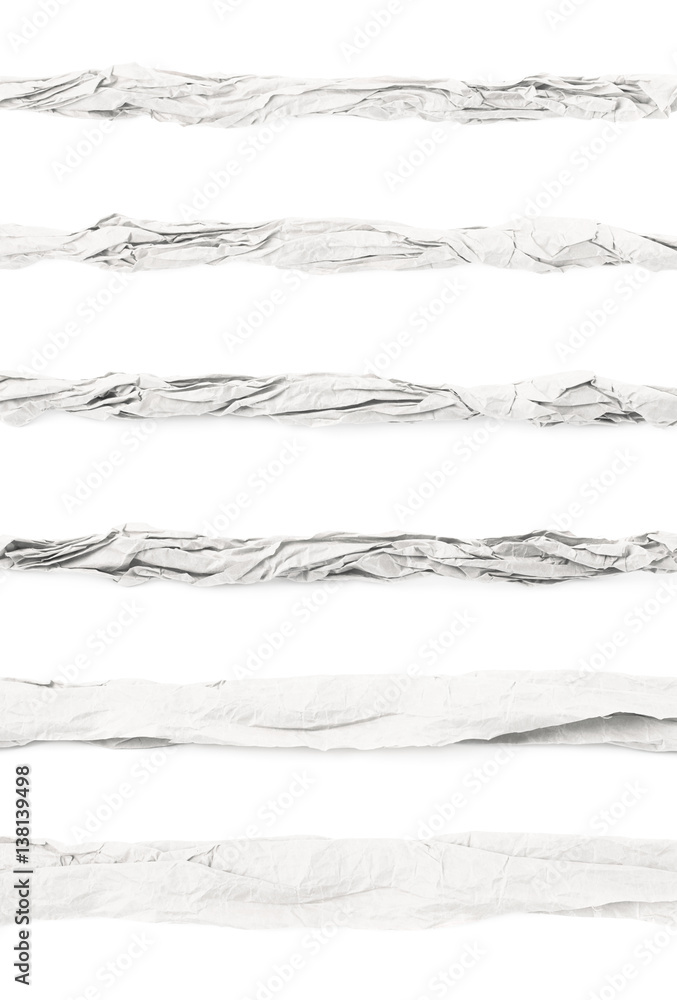 Obraz premium Line of crubled paper isolated