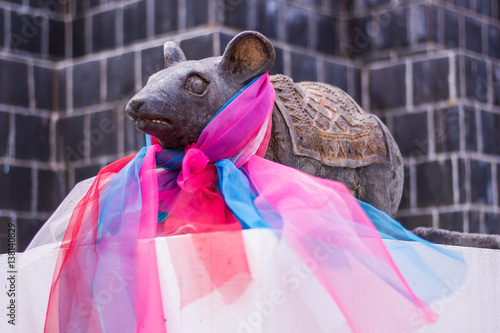 mouse statue in Thai temple photo