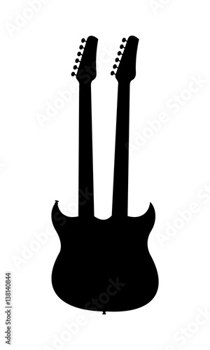 Vector Illustration Of A No Name, No Brand, Imaginary Double Neck Guitar Silhouette