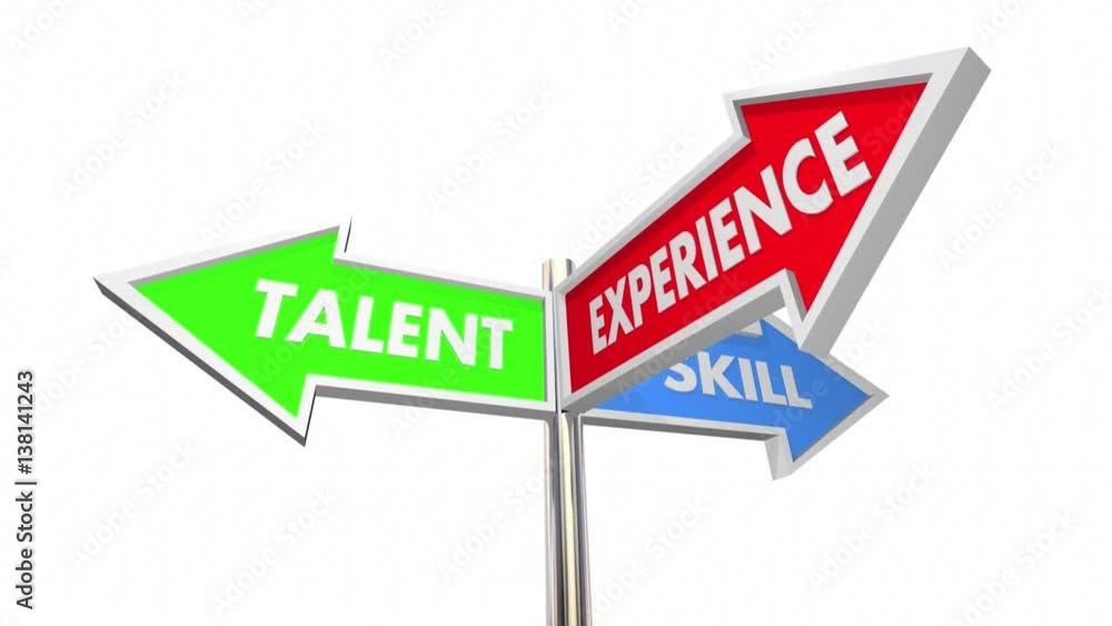 Talent Skill Experience 3 Way Signs Best Candidate 3d Animation Talent Skill Experience 3 Way Signs Best Candidate 3d Animation