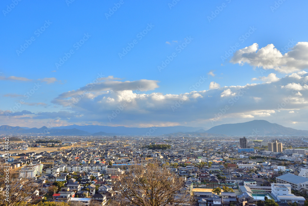 丸亀城から見た南側の風景(2017年2月)