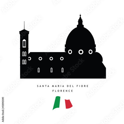 santa maria del fiore italy color illustration