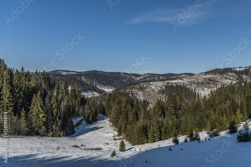 Winter cold morning near Dedinky village