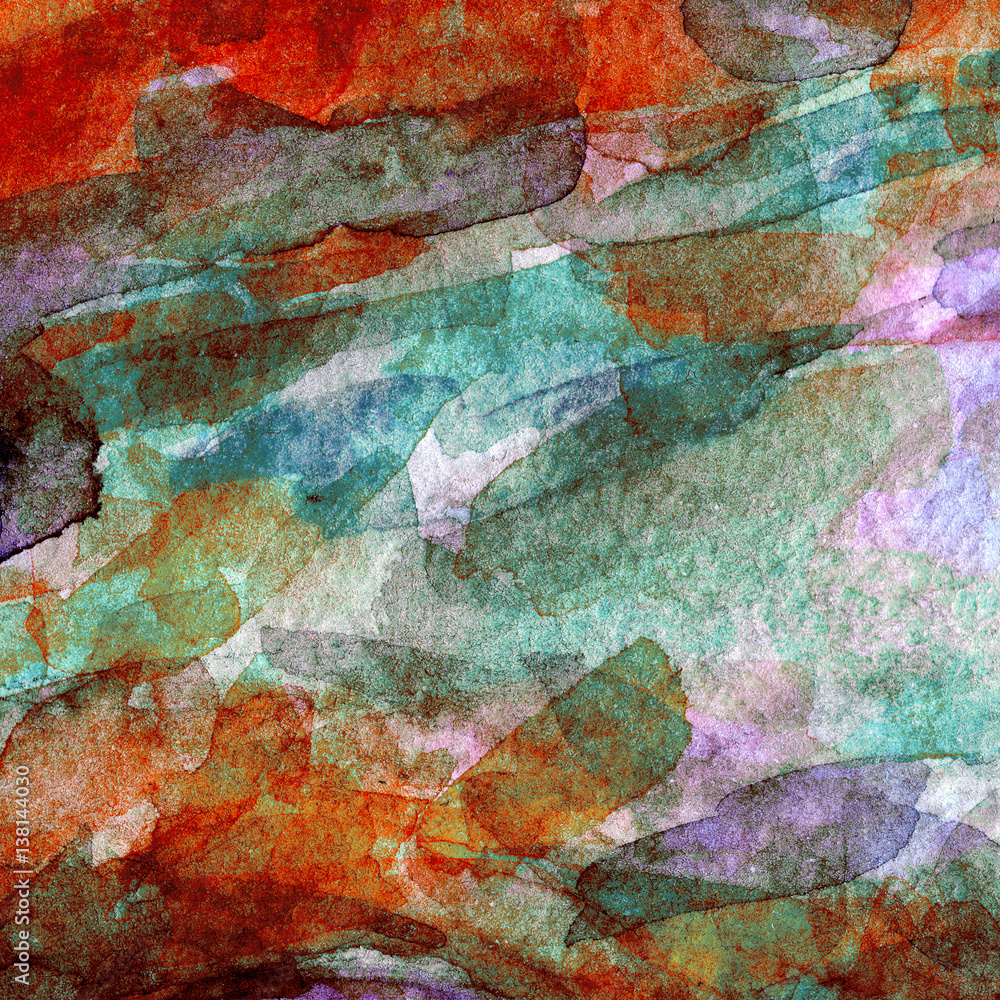 Orange and green watercolor texture