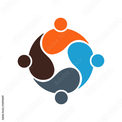 Abstract People: Everyboby Together Illustration