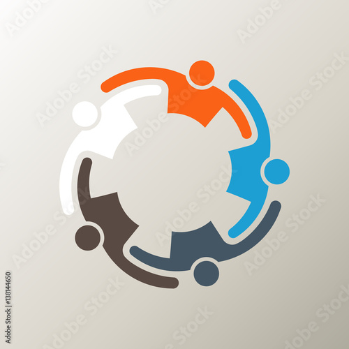  People Group Teamwork Logo. Vector graphic design illustration