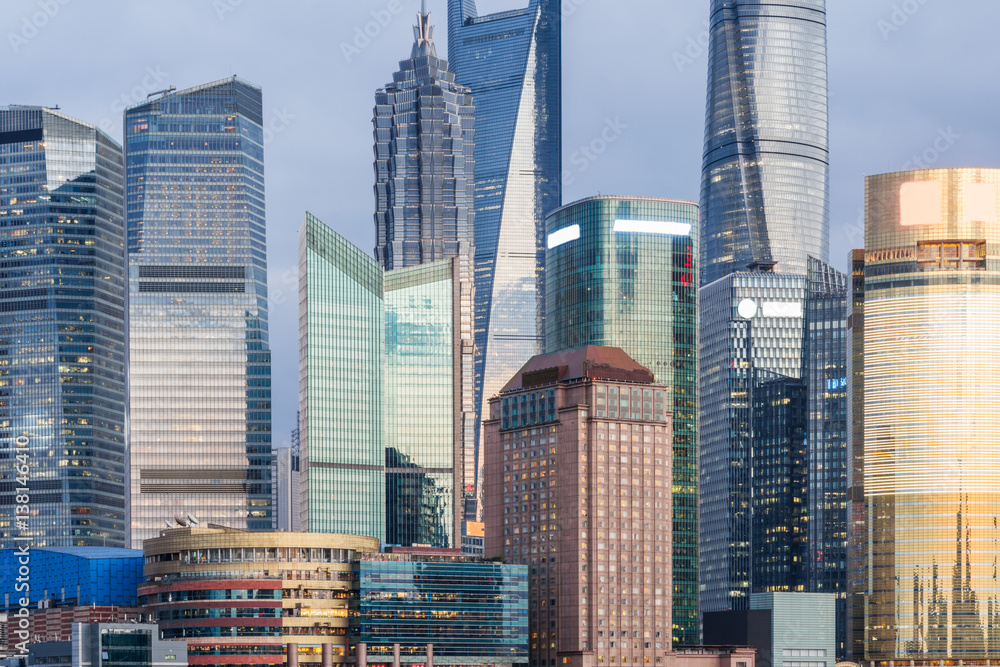 landmarks of modern city,financial district in China. landmarks of modern city,financial district in China.