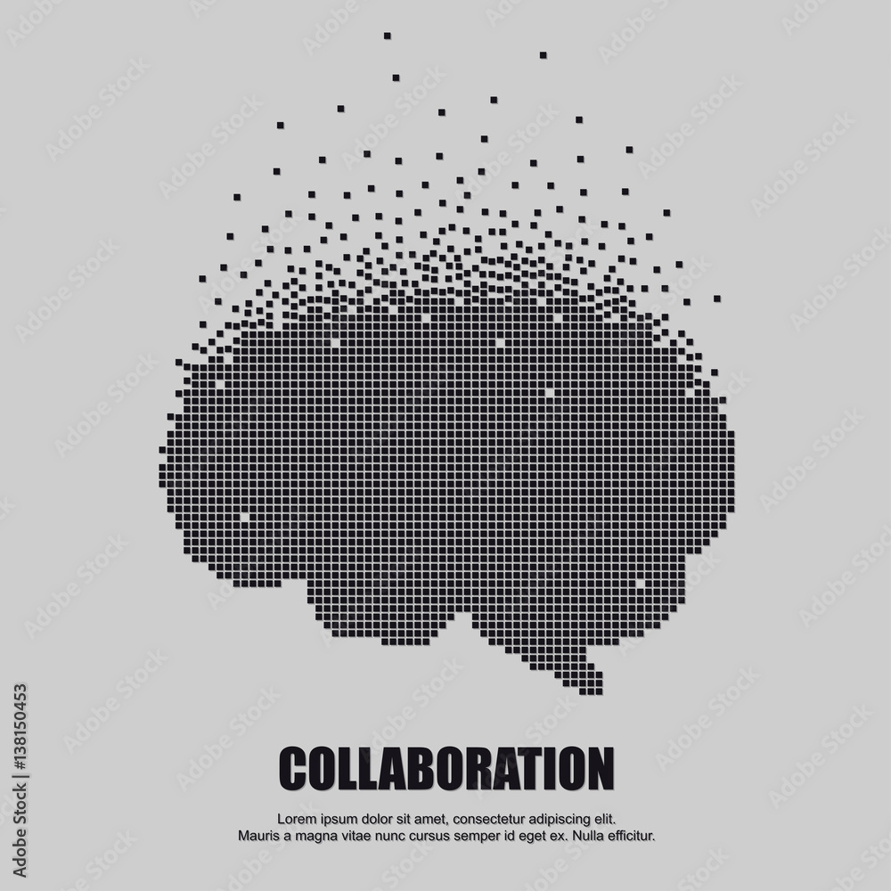 Brain in pixel for cooperation or teamwork