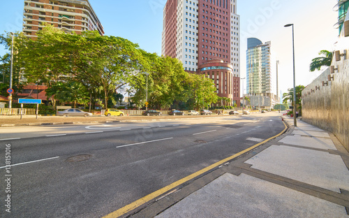 Empty asphalt road and modern buildings in Kuala Lumpur,Malaysia. © jamesteohart