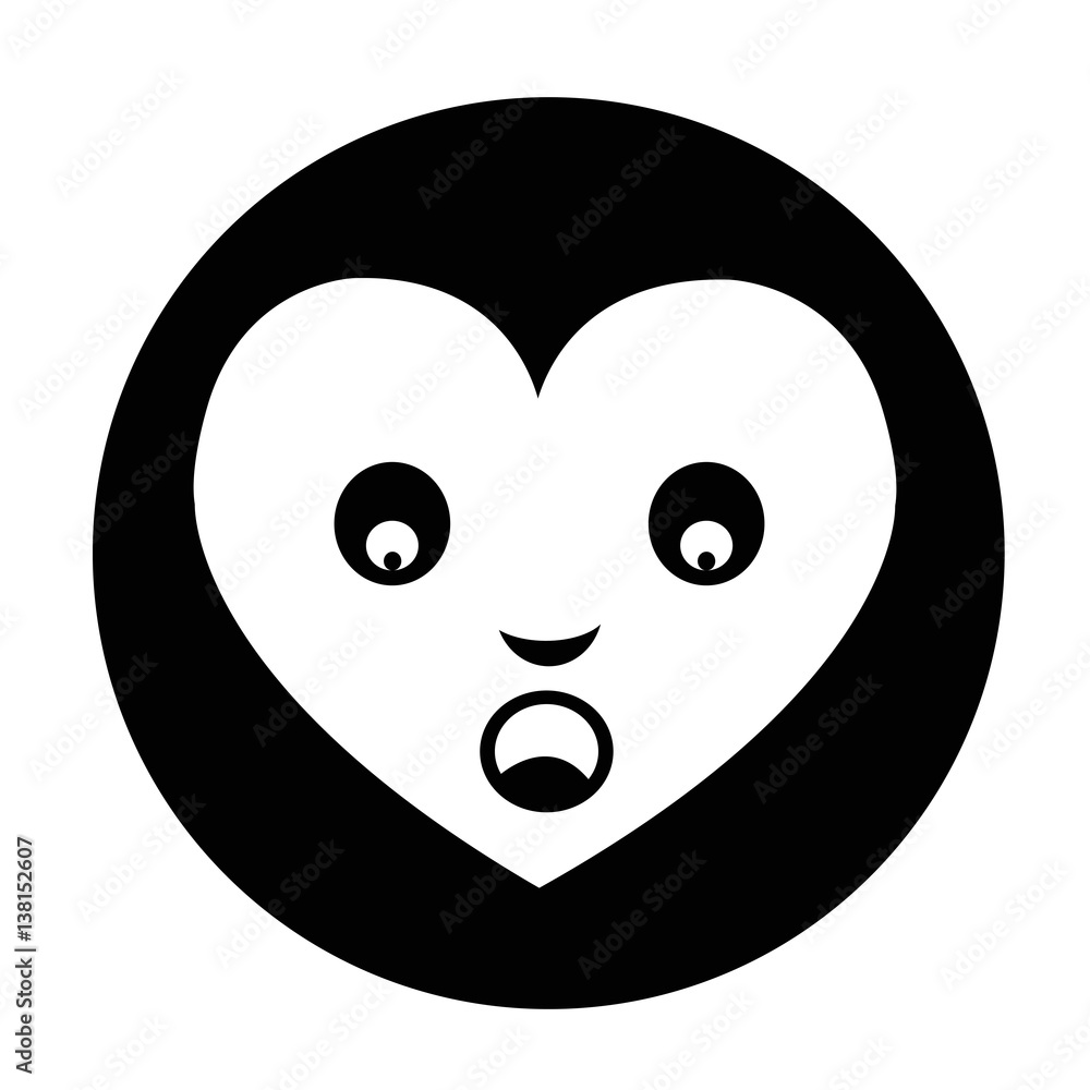 Fototapeta premium Heart Face Emotion Icon