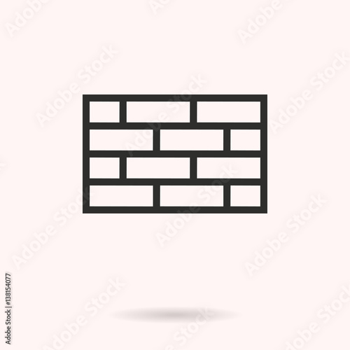 Brick wall - vector icon.