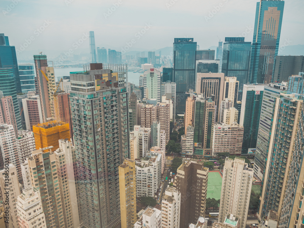 Fototapeta Skyscraper Buildings and Sky View