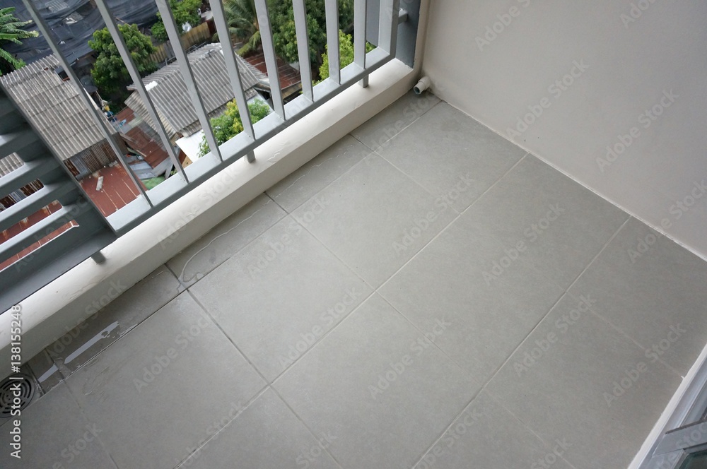 Obraz premium Terrace condominiums with air water flow on floor