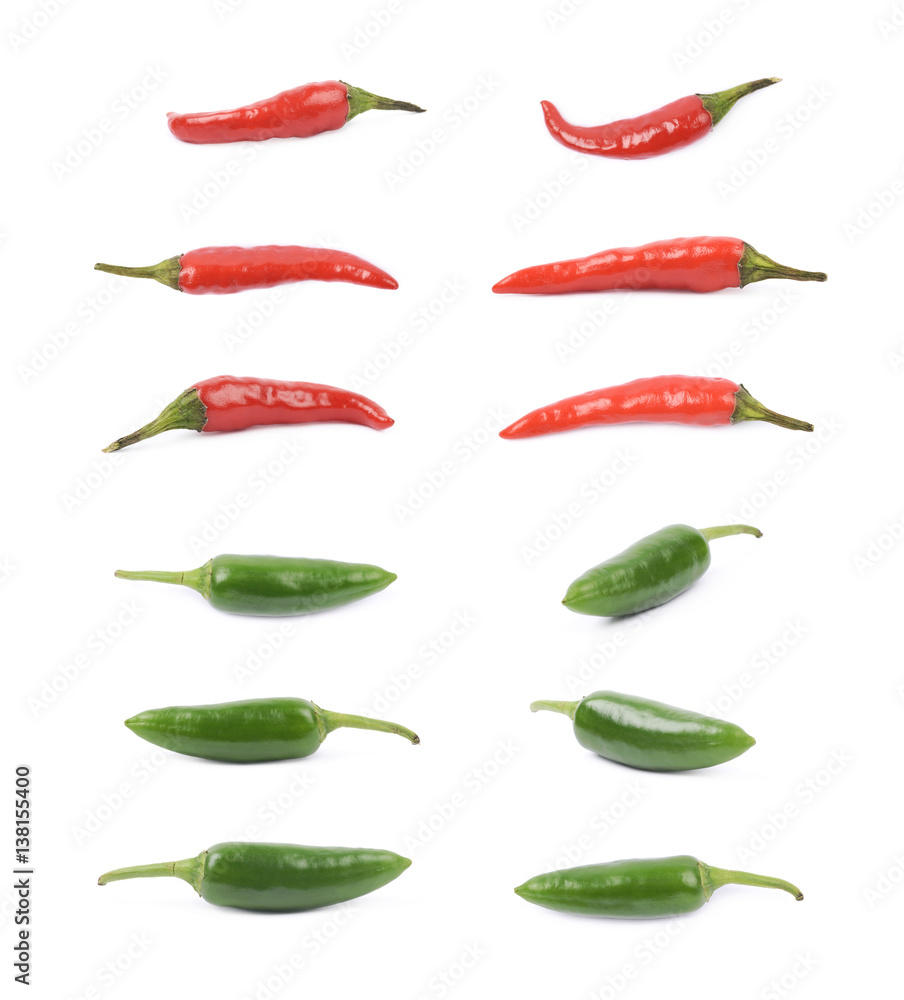 Red and green pepper set Red and green pepper set