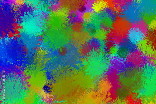 Colorful paint splashes frame filling background element