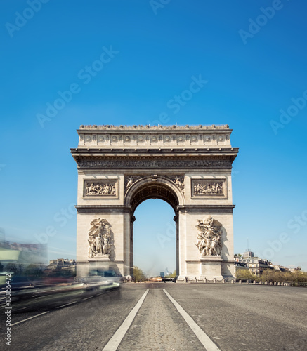 Arc de Triumph in Paris, France, on a bright sunny morning © tilialucida