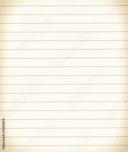 Ruled sheet of paper texture or background  photo