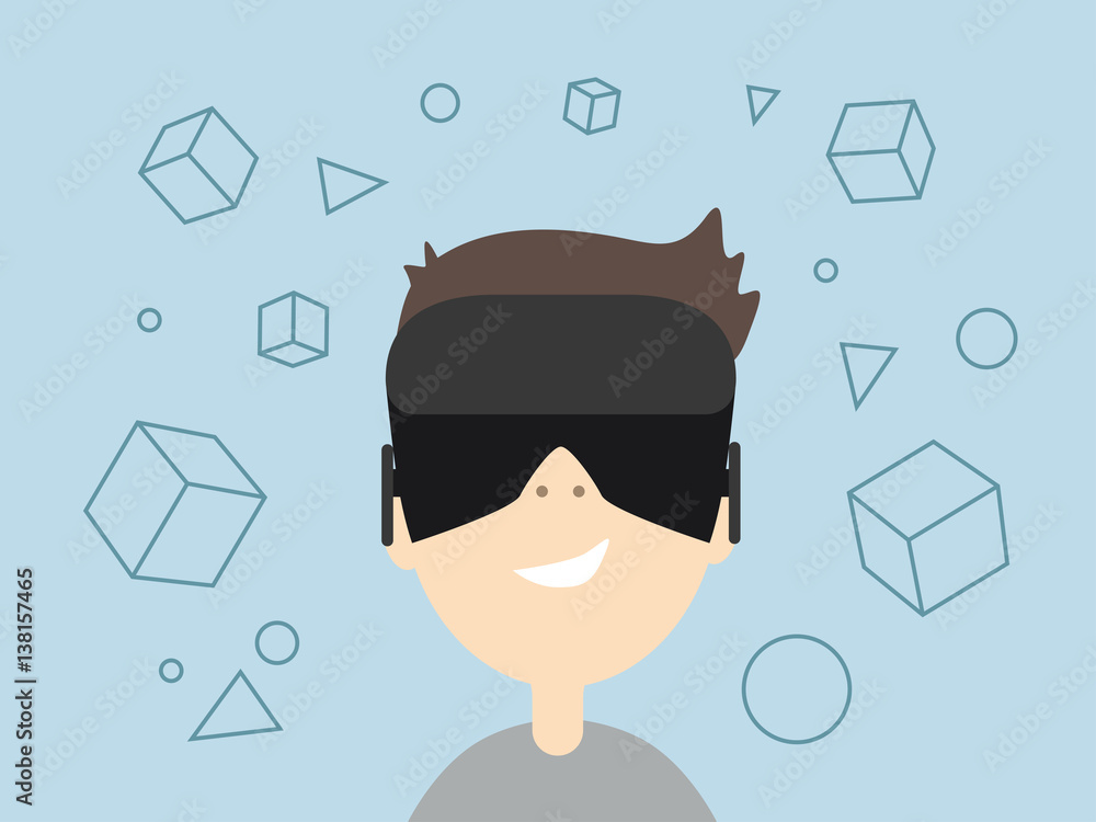 Boy playing VR Glasses. Boy playing VR Glasses.