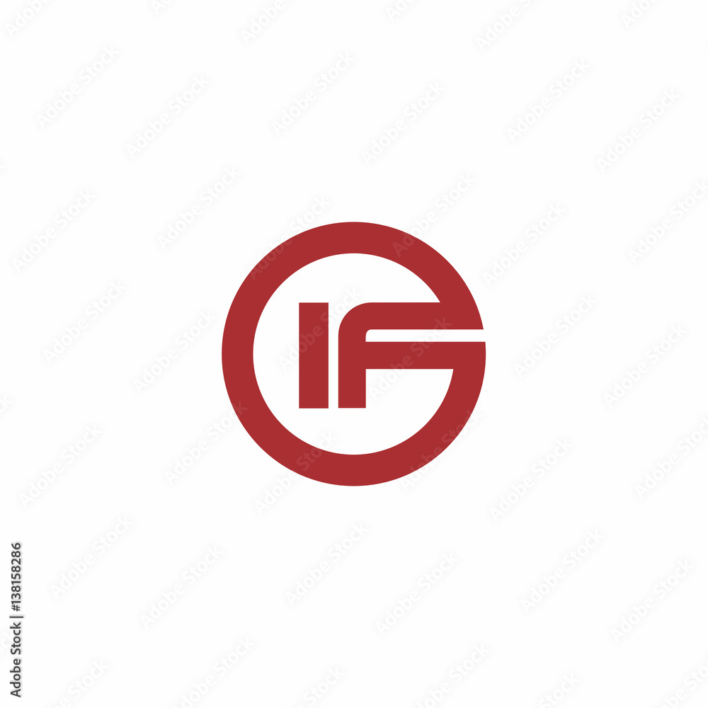I F Letter in circle logo vector I F Letter in circle logo vector