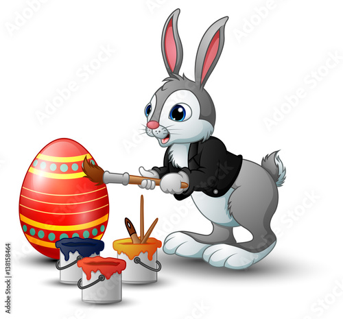 Easter bunny painting easter egg