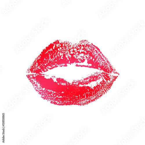 Kiss lips lipstick print or imprint vector isolated