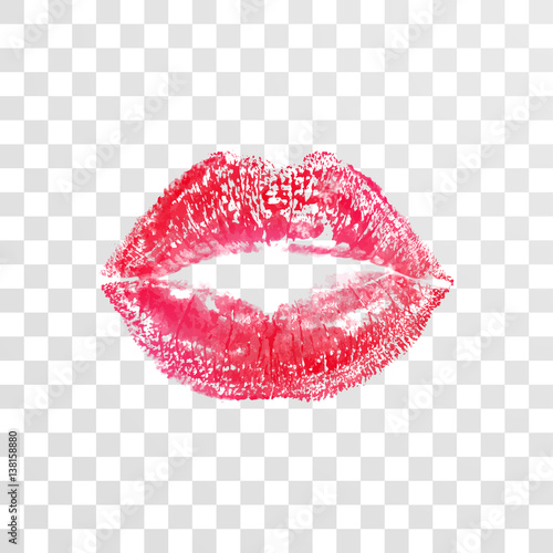 Kiss lips lipstick print or imprint vector transparent