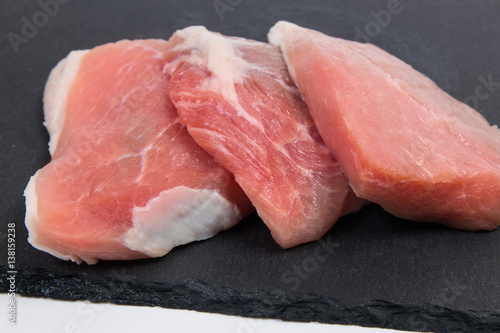raw meat of pork on a dark background