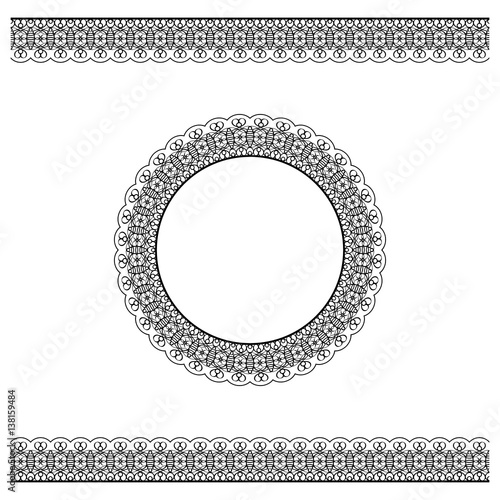 Black detailed border and circle frame