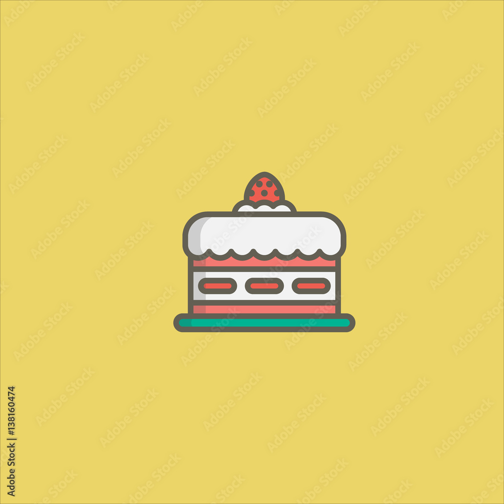 cake icon flat design