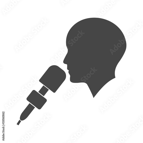 Man with microphone, Speaker icon - Illustration